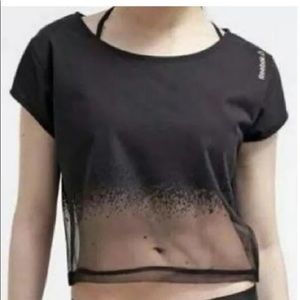 NWT- Reebok Mesh semi crop top- size medium